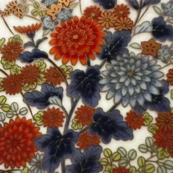 VINTAGE Japanese Imari, Enamel Floral 5" Square Bowl Trinket Dish - Picture 5 of 6